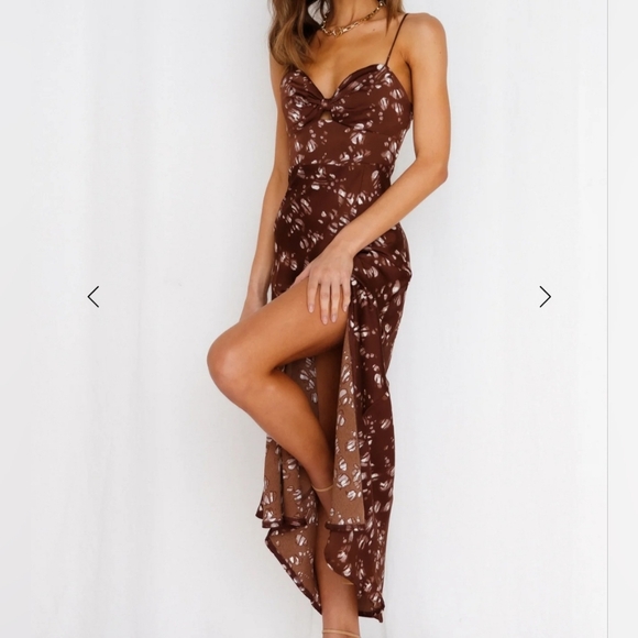 Hello Molly Gimme Whiplash Midi Dress Brown. Size XS NWT - Picture 14 of 16
